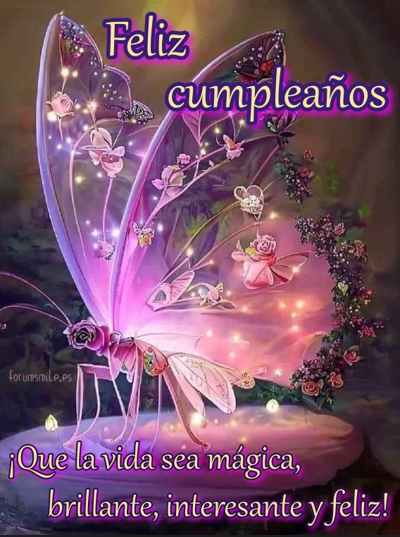 Imagen con mariposa mágica para tu cumpleaños